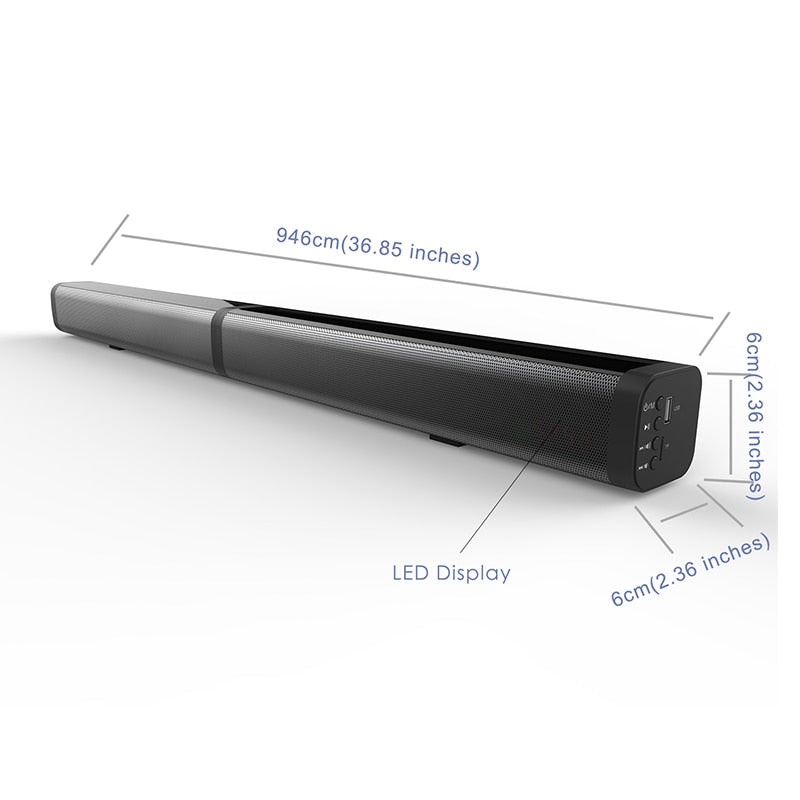 Ultra slim Detachable Bluetooth TV Sound bar 37 inch wireles speaker built-in subwoofer soundbar with optical for LED TV