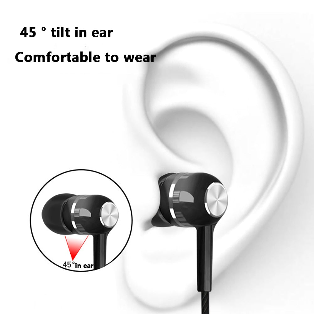 3.5mm Wired Headphones Sports Earphones HIFI Bass Wired Earbuds in-Ear Headset Game Subwoofer with Mic Handsfree Call for Xiaomi