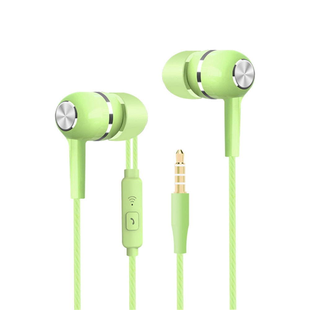 3.5mm Wired Headphones Sports Earphones HIFI Bass Wired Earbuds in-Ear Headset Game Subwoofer with Mic Handsfree Call for Xiaomi