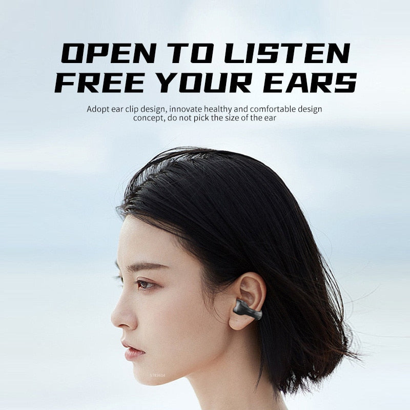 New 2023 Bone Conduction earbuds Bluetooth Earphones Open Ear Clip Wireless Headphones with Mic Sports Headsets for Smartphone