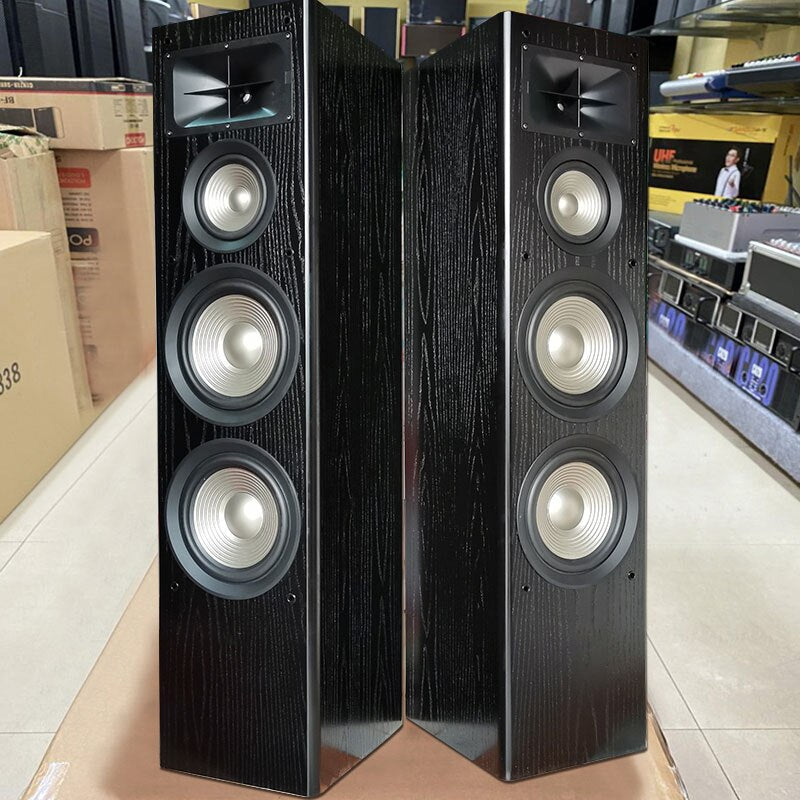 200W Dual 8-inch Three-way Home Theater Passive Speaker High Power High-fidelity Home Fever Floor-standing Audio Front Speaker