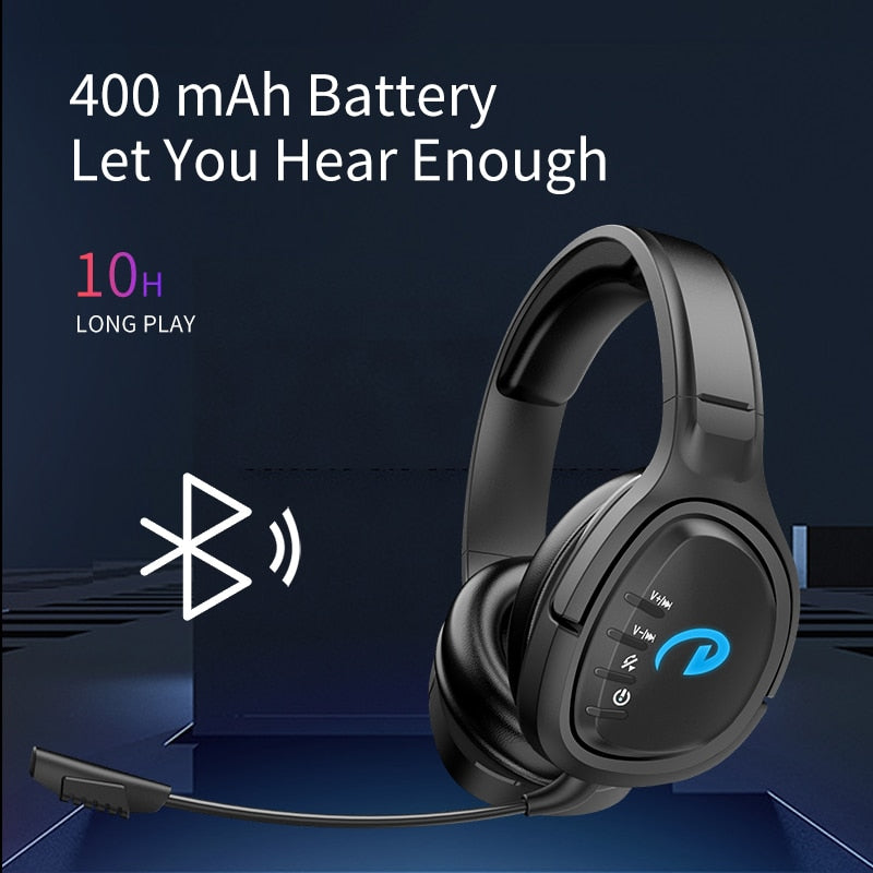 Bluetooth Headphone Wireless Bluetooth Headset Over Ear Gamer Headset with Microphone Stereo Wired Earphone for PC PS4 Laptop