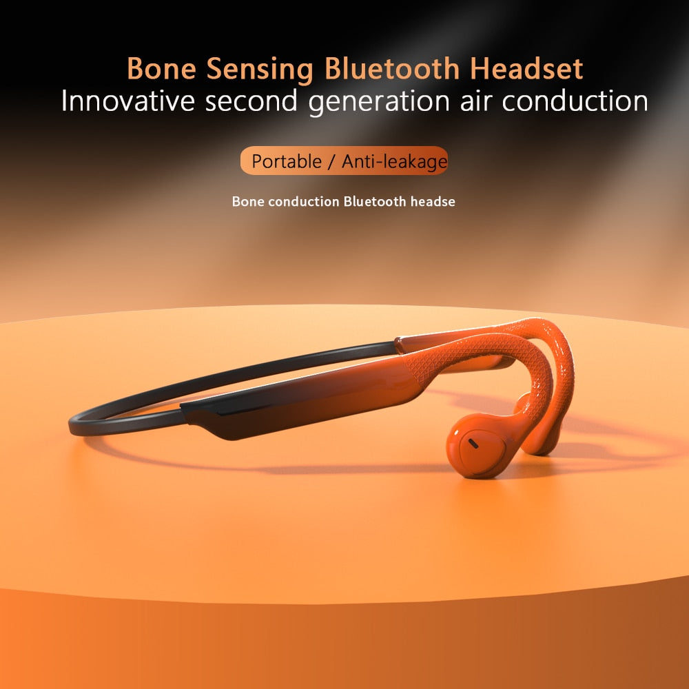 Bone conduction binaural Bluetooth headset with no air sensation, no ear pain, ultra portable sports, fitness, music listening