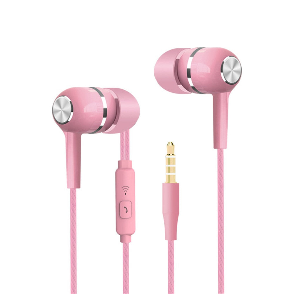 3.5mm Wired Headphones Sports Earphones HIFI Bass Wired Earbuds in-Ear Headset Game Subwoofer with Mic Handsfree Call for Xiaomi