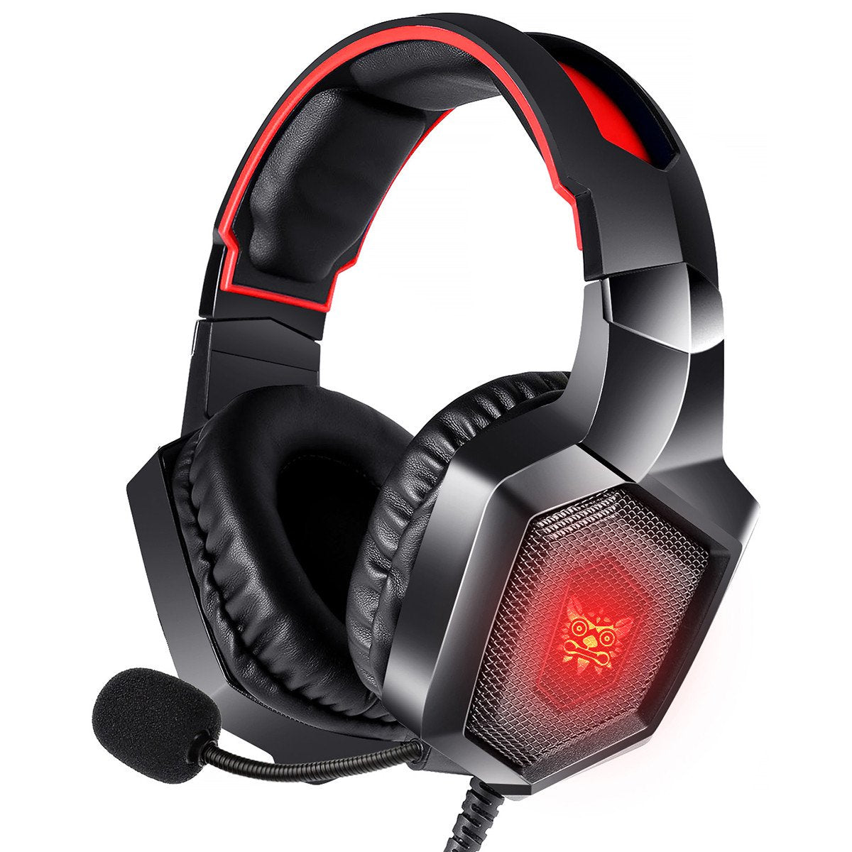 Wired LED Gaming Headset with Mic Over-Ear Gamer Headphones Surround Sound with Mic for PC Computer Laptop PS4 PS5 XBox Switch