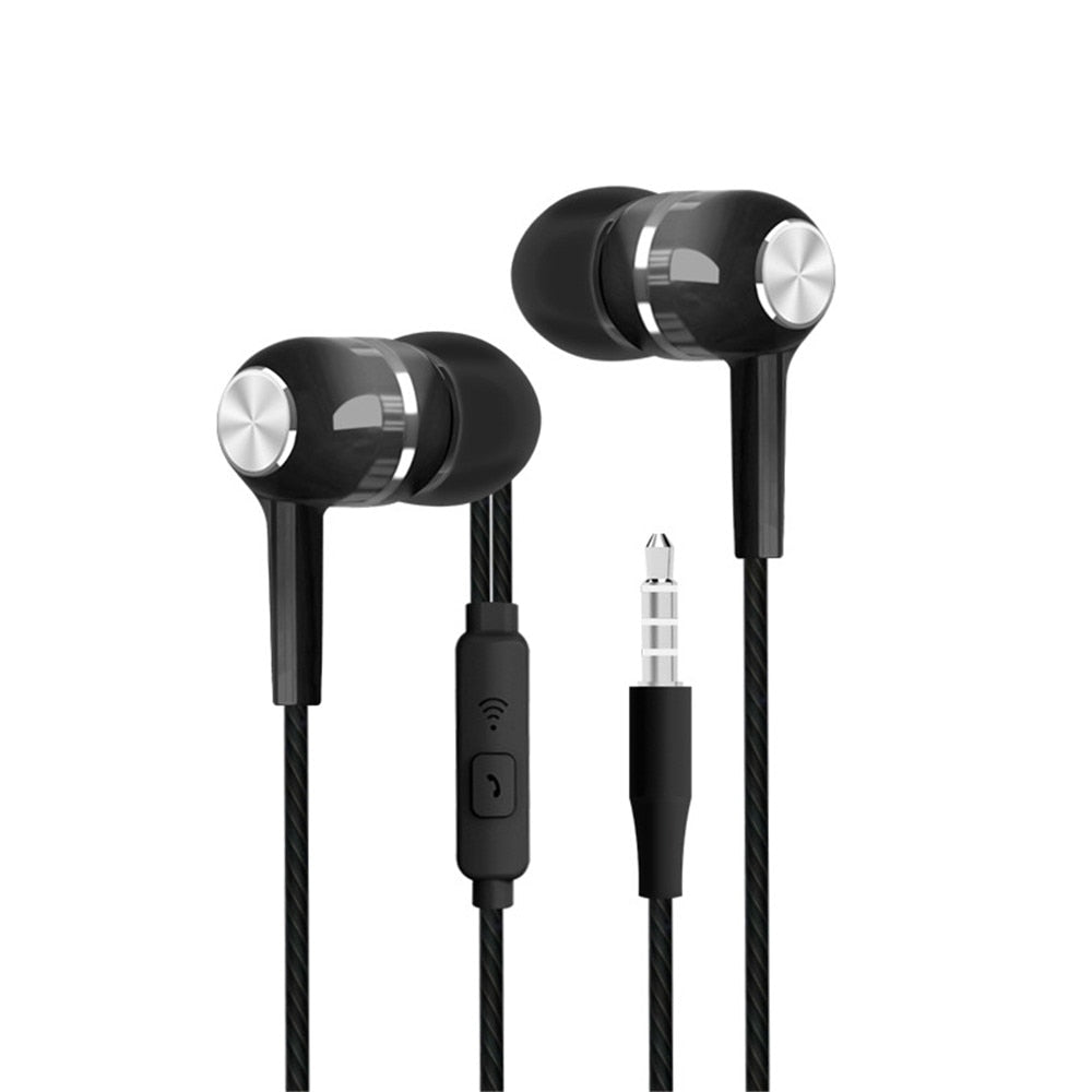 3.5mm Wired Headphones Sports Earphones HIFI Bass Wired Earbuds in-Ear Headset Game Subwoofer with Mic Handsfree Call for Xiaomi