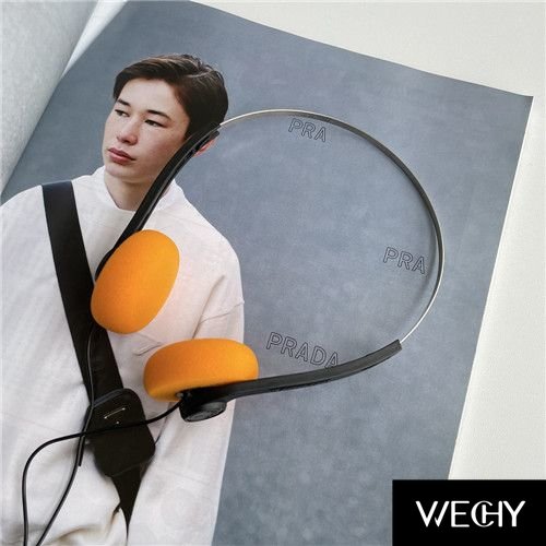 Ins New Underwire Headphone Music Mp3 Walkman Retro Feelings Portable Voice Wired Small Headphones Sports Fashion  Photo Props