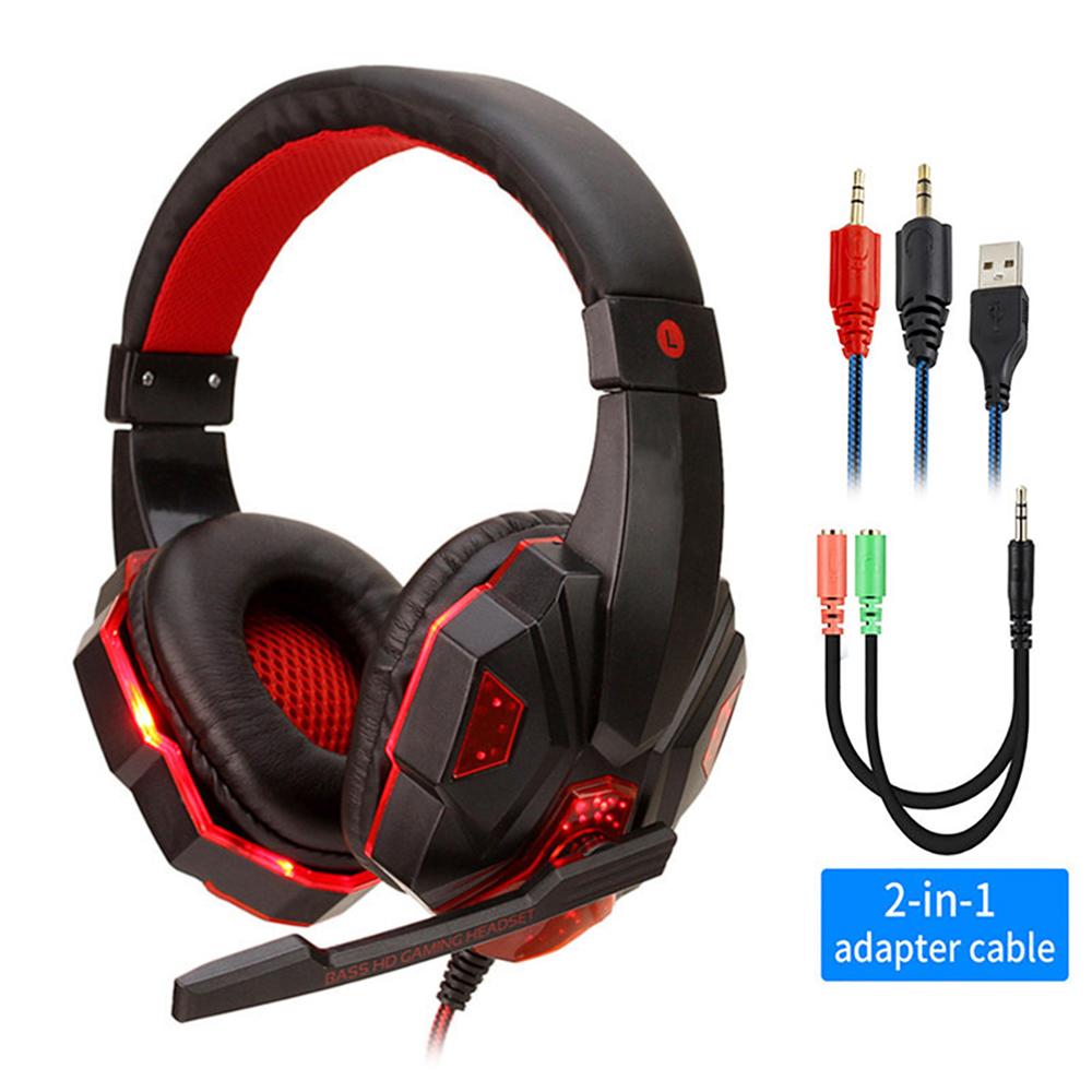 Professional Led Light Wired Gaming Headphones With Microphone For Computer PS4 PS5 Xbox Bass Stereo PC Gaming Headset Gifts