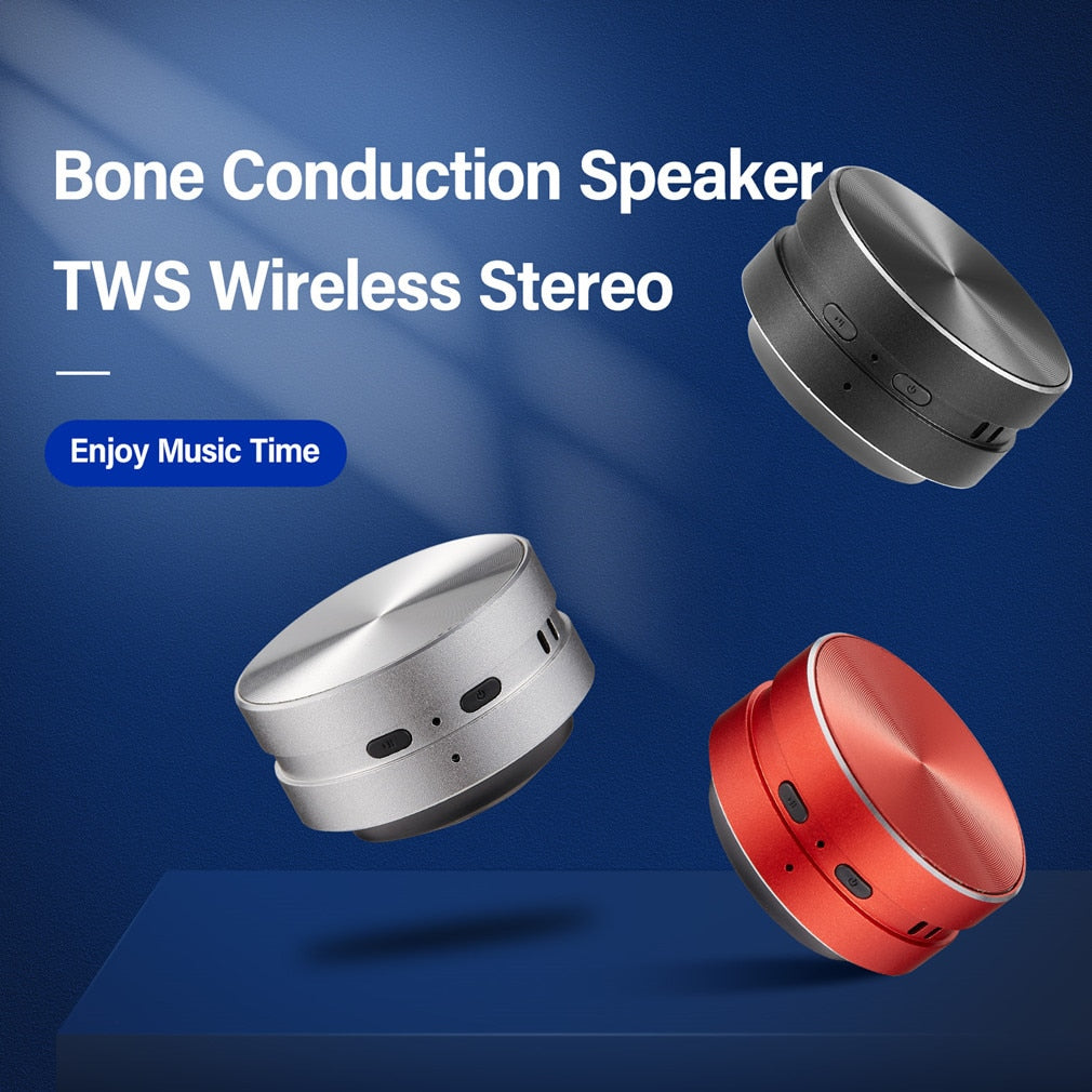 2023 Hot Bone Conduction Speaker Mini Bluetooth TWS Wireless Stereo Dual Sound Channels Audio Box Humbird Speaker With FM Radio