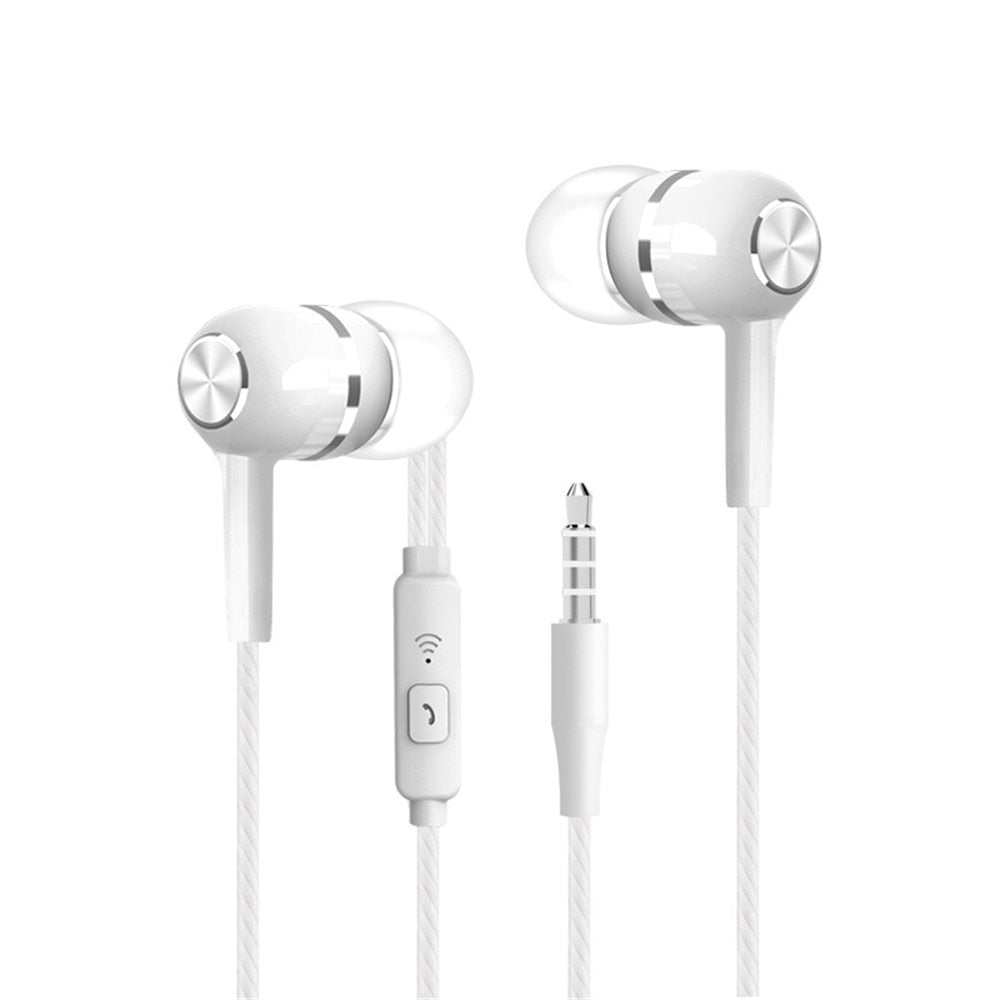 3.5mm Wired Headphones Sports Earphones HIFI Bass Wired Earbuds in-Ear Headset Game Subwoofer with Mic Handsfree Call for Xiaomi