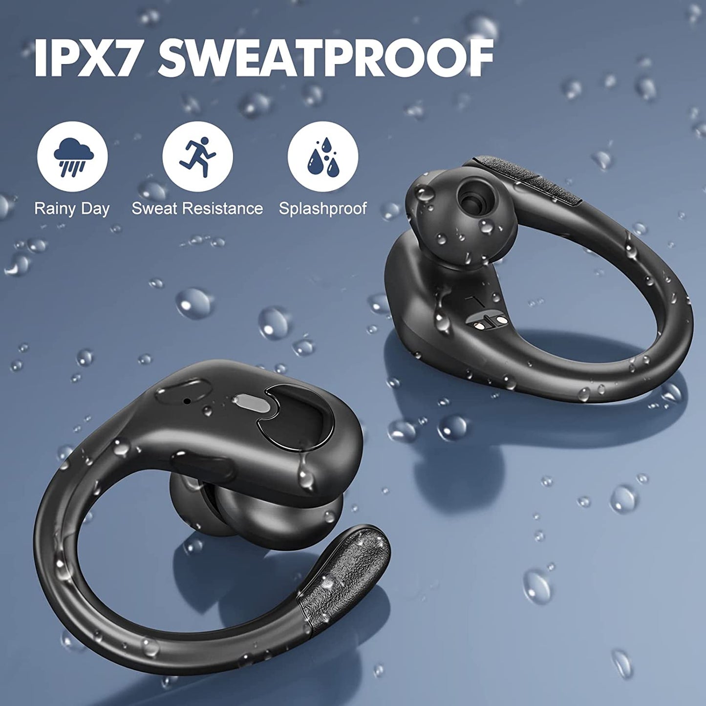 BX30 Earphones TWS Bluetooth 5.3 Wireless Sports Headphones LED Digital Display HiFi Stereo Noise Reduction Earbuds with HD Mic