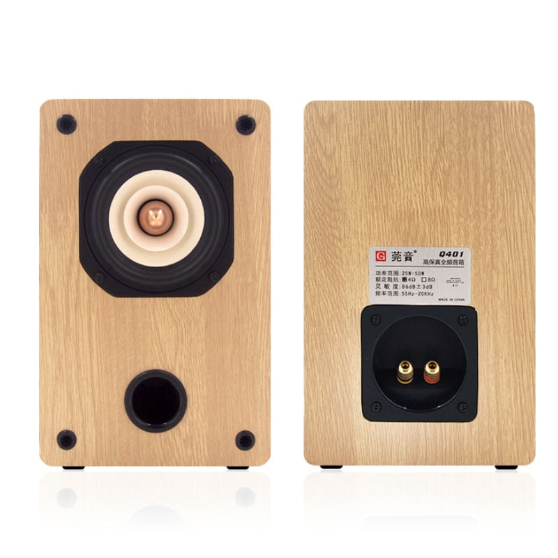 4 Inch 25-50W Full Range Speaker 4/8Ohm Birch Wood Speaker Q401 Fever Passive Bookshelf Speaker Pair Box 84Hz-20KHz